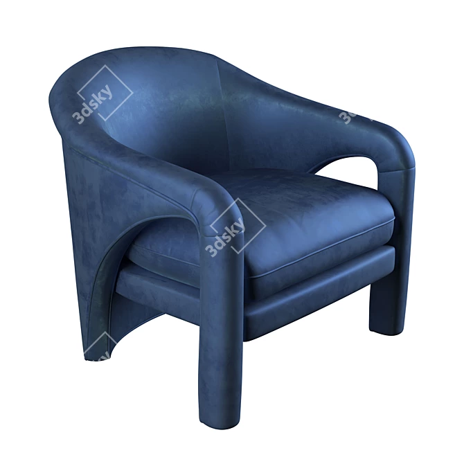 Sculptural Indigo Chairs by Vladimir Kagan 3D model image 2