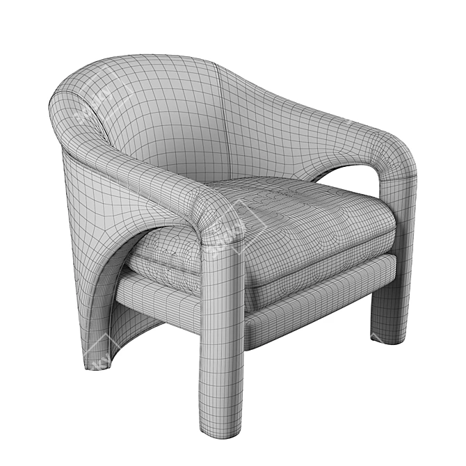 Sculptural Indigo Chairs by Vladimir Kagan 3D model image 4