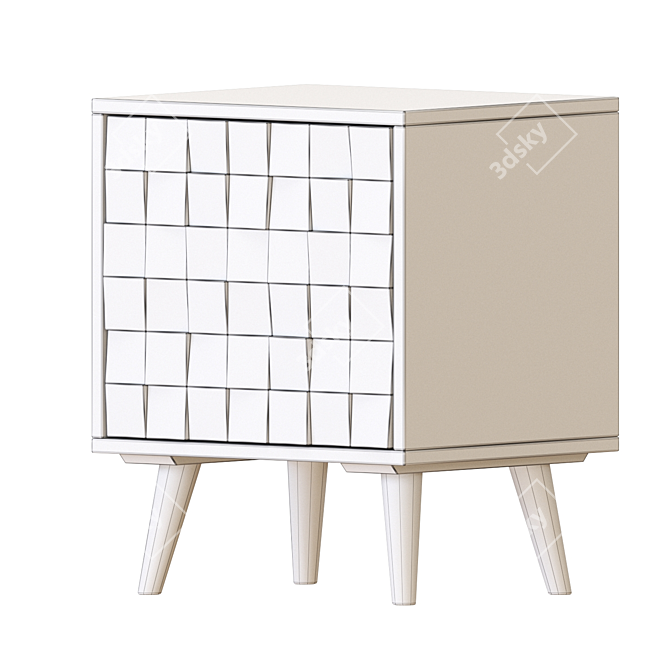 ZARA Wooden Bedside Table - Modern and Functional 3D model image 4