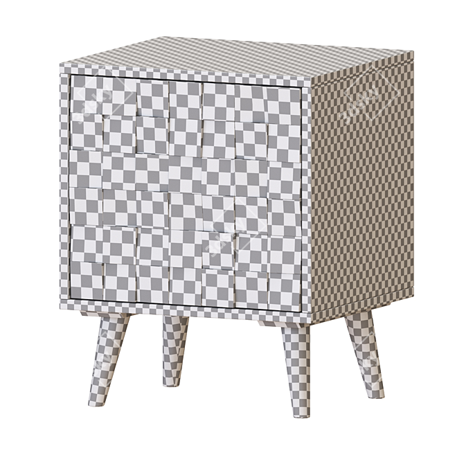 ZARA Wooden Bedside Table - Modern and Functional 3D model image 5