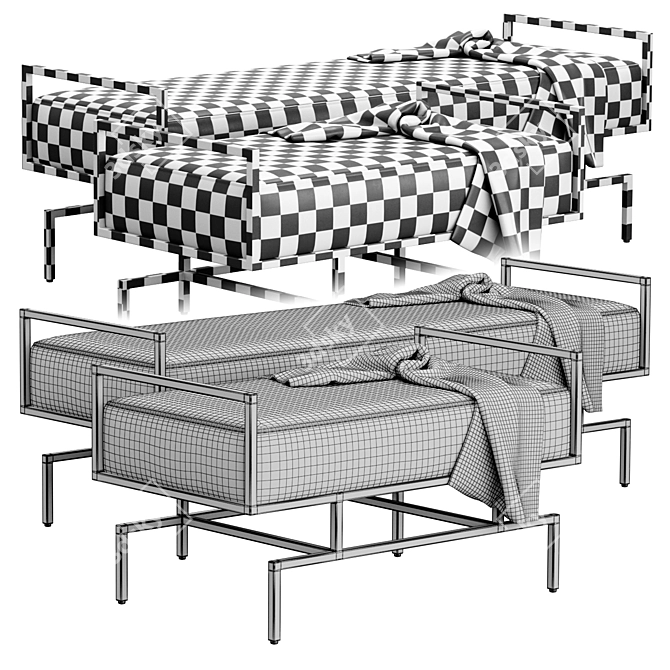 Wiggins Bench - Classic Luxury Seating 3D model image 4