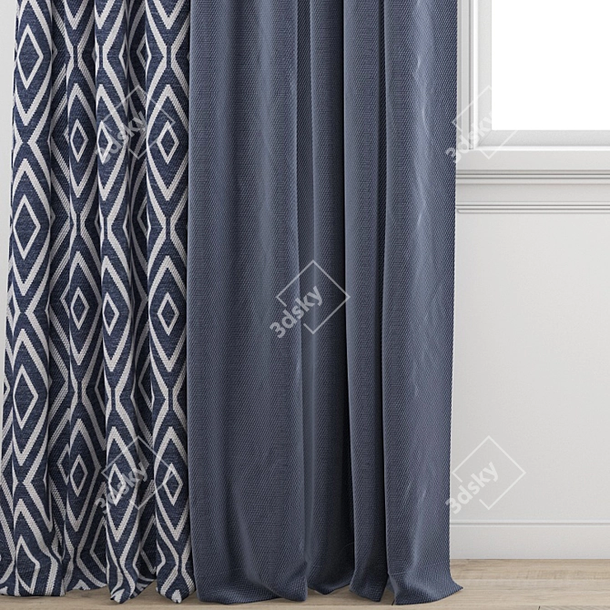 Premium Polygonal Model Curtain 3D model image 2