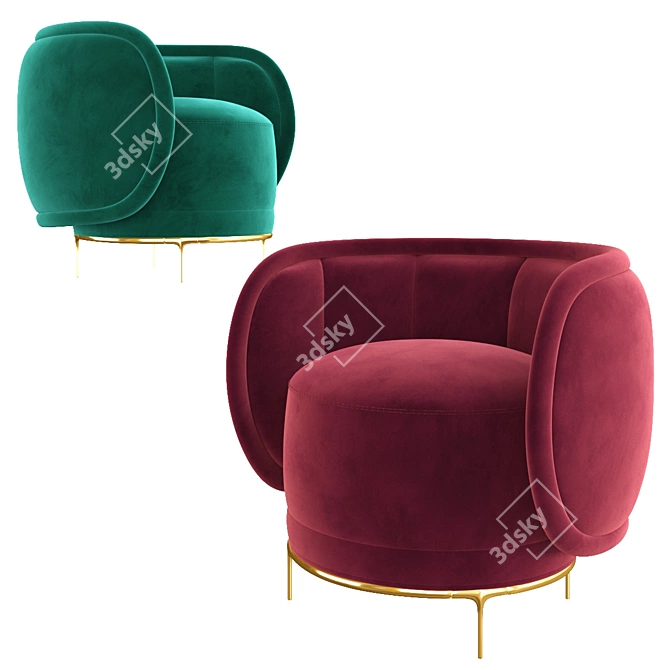 Contemporary Vuelta Armchair: Sleek Design & Maximum Comfort 3D model image 3