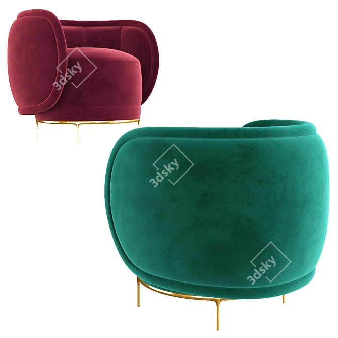 Contemporary Vuelta Armchair: Sleek Design & Maximum Comfort 3D model image 4