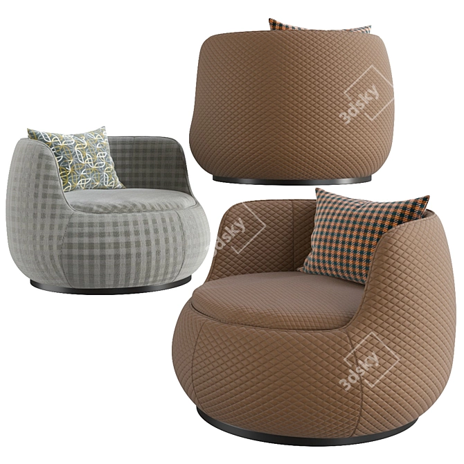 Modern Draper Ottoman: Stylish and Functional 3D model image 3