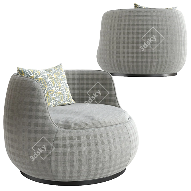 Modern Draper Ottoman: Stylish and Functional 3D model image 5