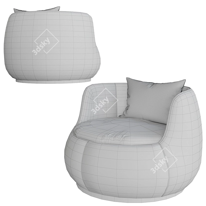 Modern Draper Ottoman: Stylish and Functional 3D model image 6