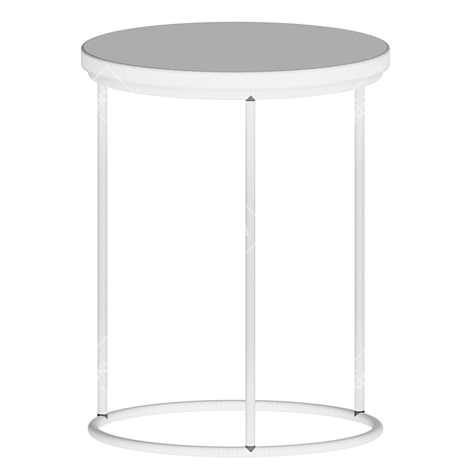 Elegant Marble & Gold Side Table 3D model image 2