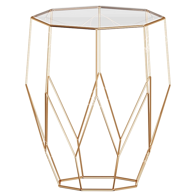 JAYA Metal Side Table - Wire and Glass 3D model image 1