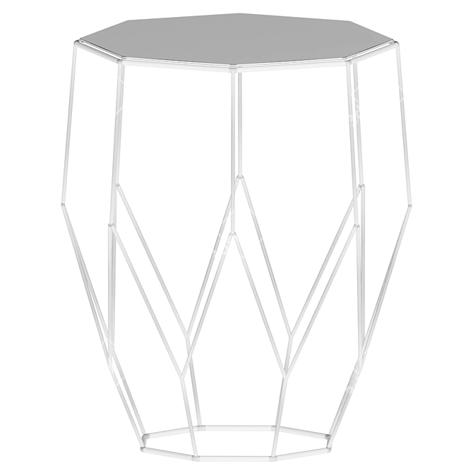 JAYA Metal Side Table - Wire and Glass 3D model image 2