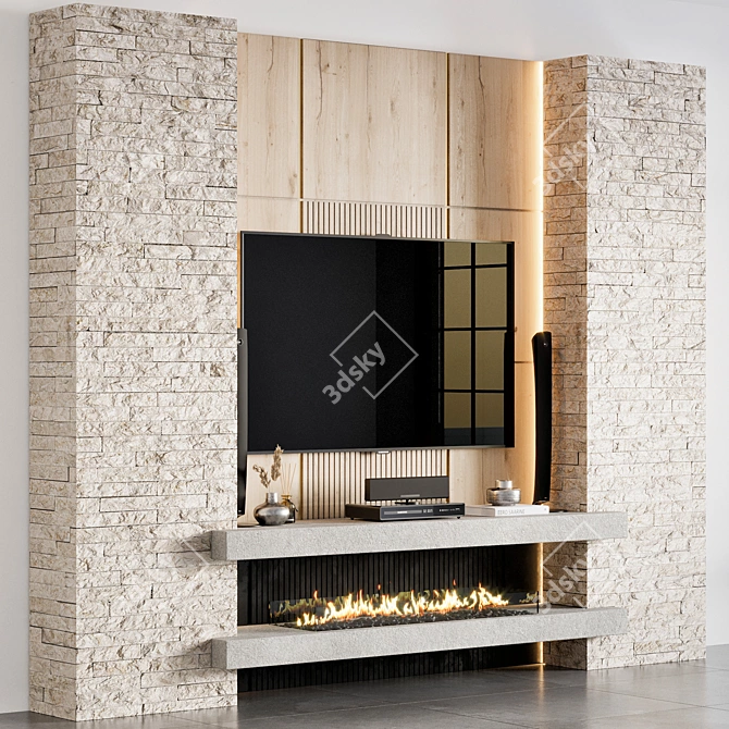 Modern TV Wall Unit: High Quality & Detailed 3D model image 2