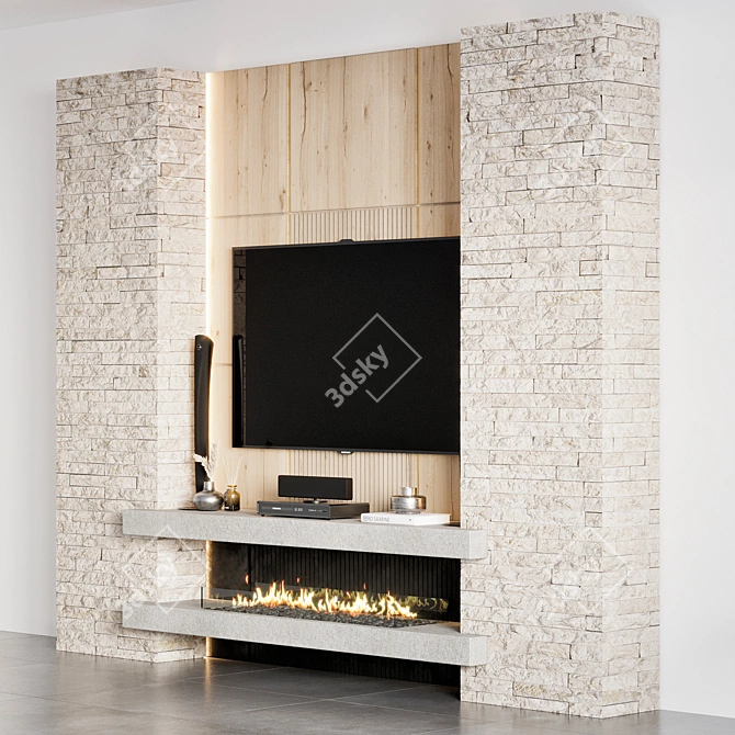Modern TV Wall Unit: High Quality & Detailed 3D model image 3