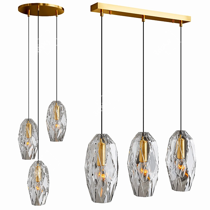 BLANCA TRIO: Contemporary Lamp Set 3D model image 1