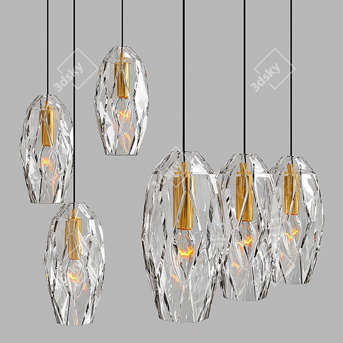 BLANCA TRIO: Contemporary Lamp Set 3D model image 2