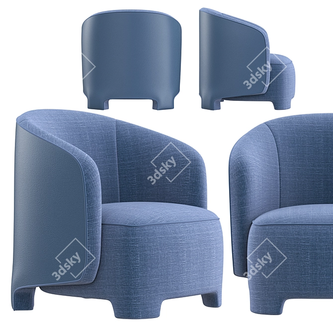 Contemporary TARU Armchair: Stylish Comfort 3D model image 4