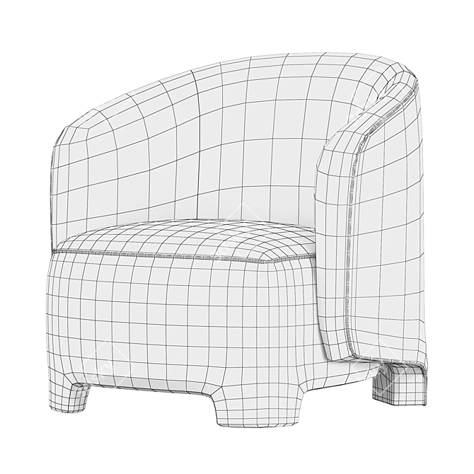 Contemporary TARU Armchair: Stylish Comfort 3D model image 5