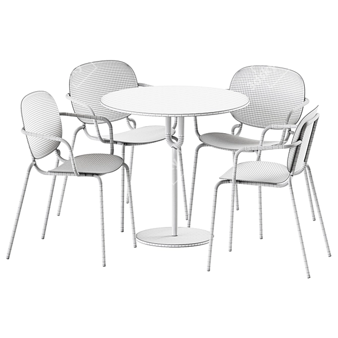 Modern Minimalist Set: Piper Pedestal Table & Si-Si 2 Chair 3D model image 2