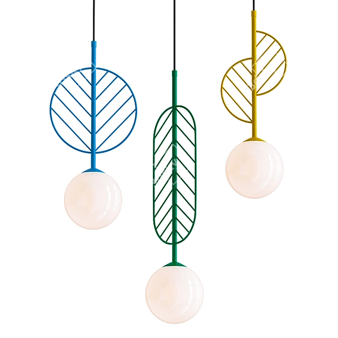 Sleek Nordic Pendant Lamp 3D model image 1