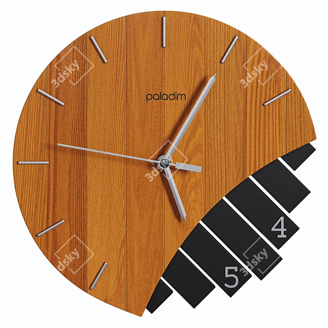 Elegant Paladim Wall Clock 3D model image 4