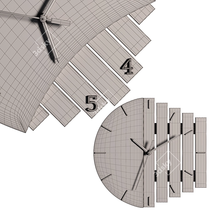 Elegant Paladim Wall Clock 3D model image 6