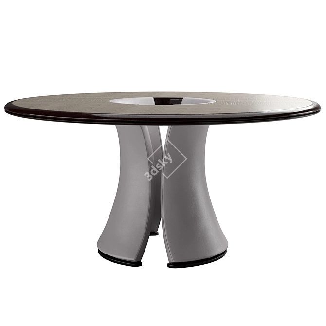 Enso Tie: Designer Chair with Walnut Table | Giorgetti 3D model image 3