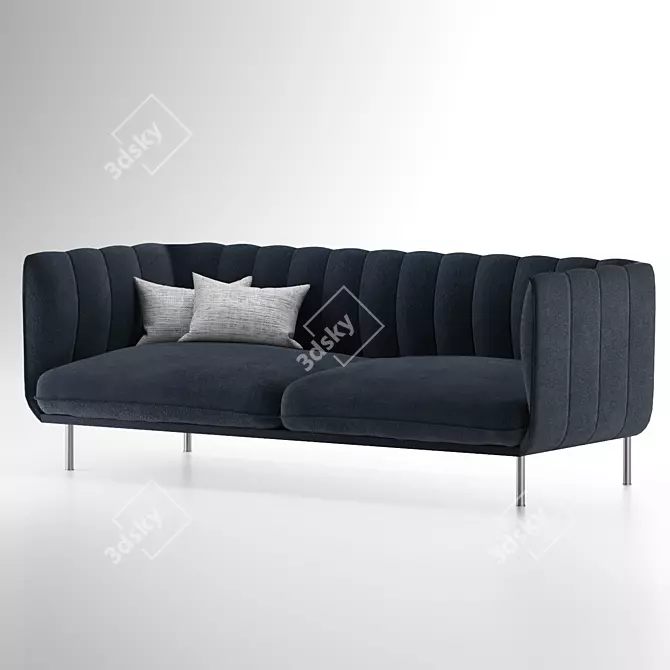 Luxurious Velvet Sofa 3D model image 1