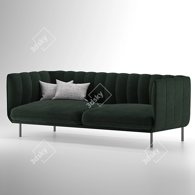 Luxurious Velvet Sofa 3D model image 2