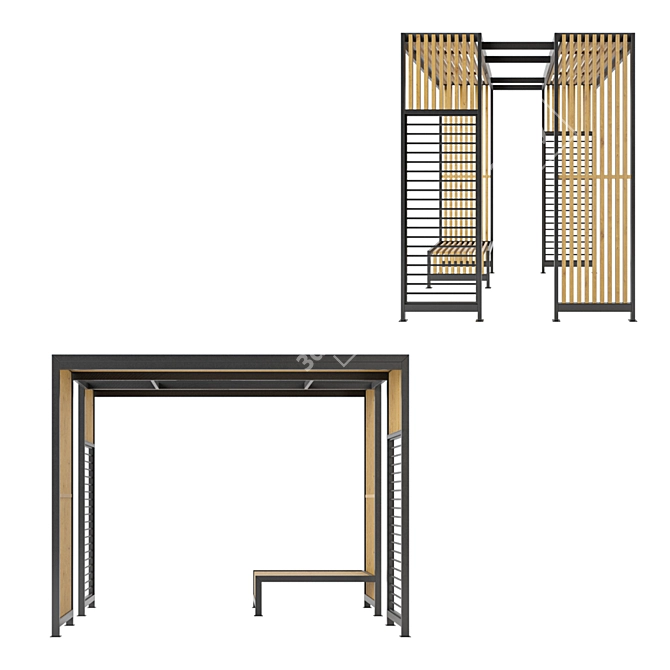 Elegant Alfa Pergola: Long & Short Versions 3D model image 2