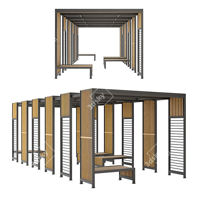 Elegant Alfa Pergola: Long & Short Versions 3D model image 3