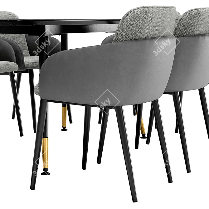 Modern Freeman Dining Set: Chair & Table 3D model image 5