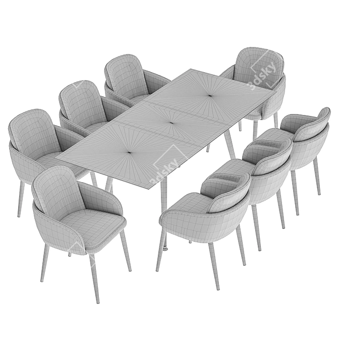 Modern Freeman Dining Set: Chair & Table 3D model image 6