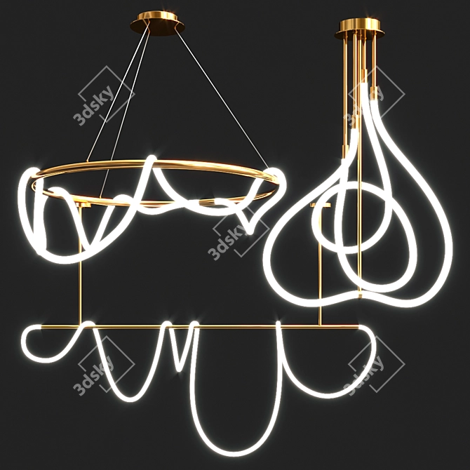 Elegant Illumination: GLORIFY Chandeliers 3D model image 1