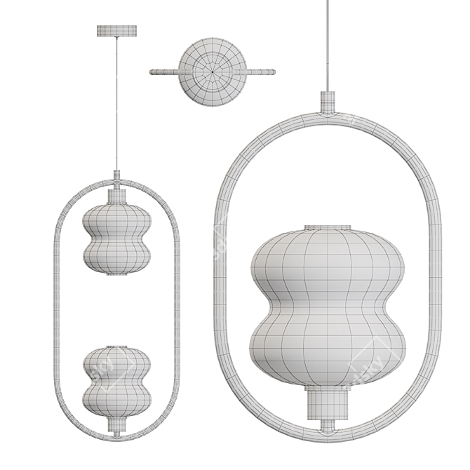 Elegant LED Pendant Lamp 3D model image 4