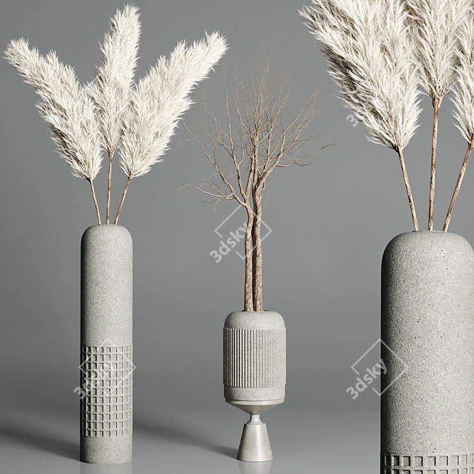 Pampas Ficus Concrete Tree 3D model image 4