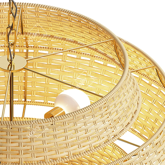 Elegant Paloma Rattan Pendant 3D model image 4