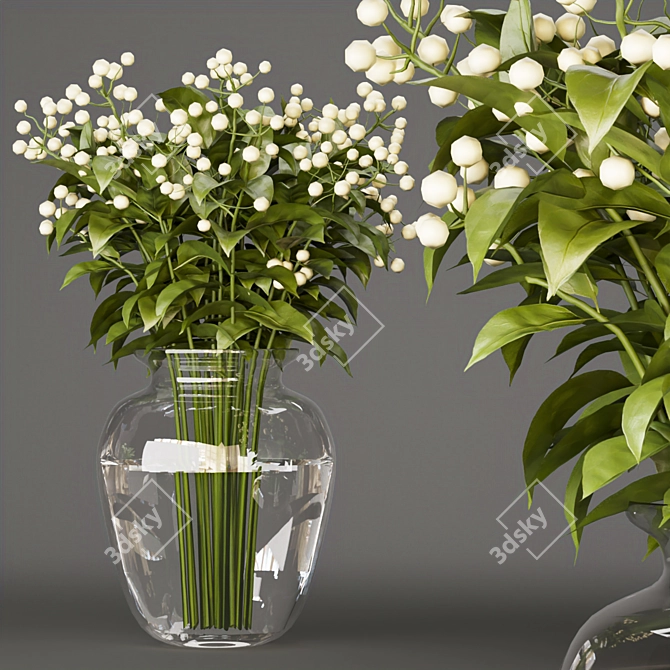 Nature's Beauty Bouquet - Pine & Flower Indoor Collection 3D model image 5