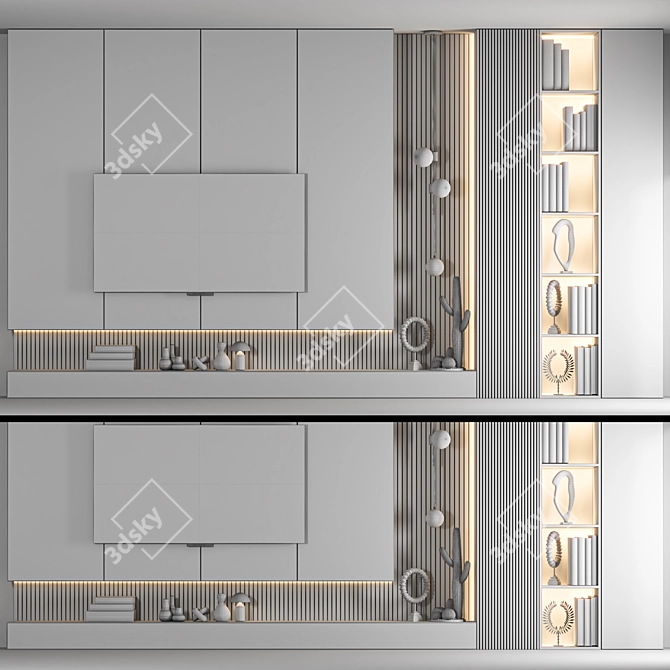 Modern TV Wall Unit - 2015 Design 3D model image 6