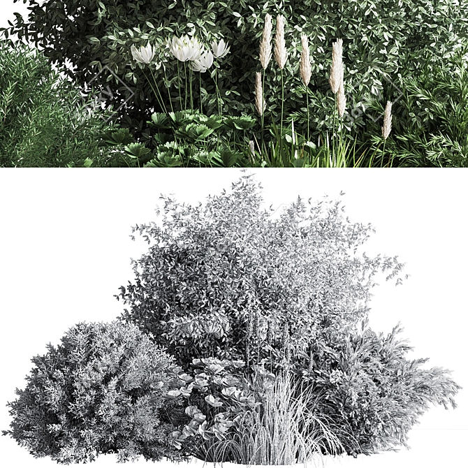 Premium Bush04 2015 Model: Vray/Corona Compatible 3D model image 6