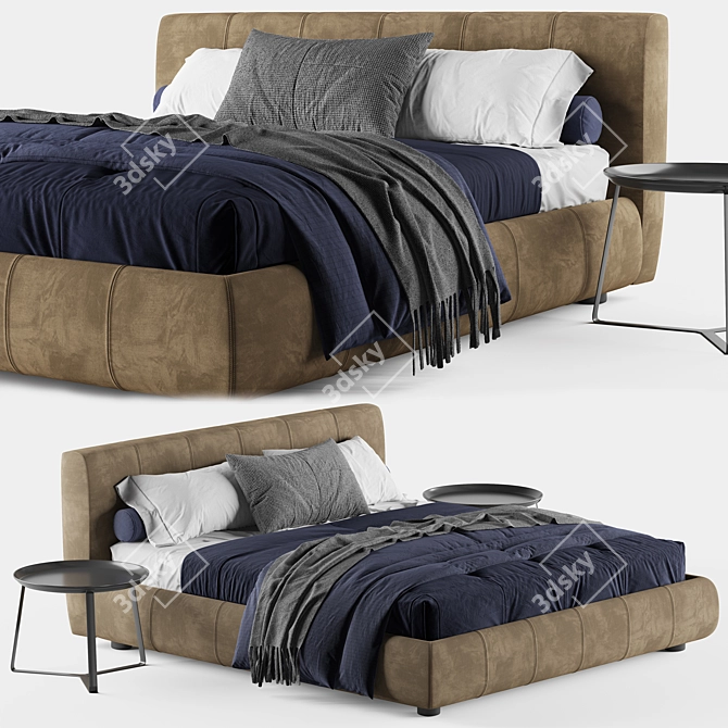 Bend Bed: Sleek and Comfortable 3D model image 1