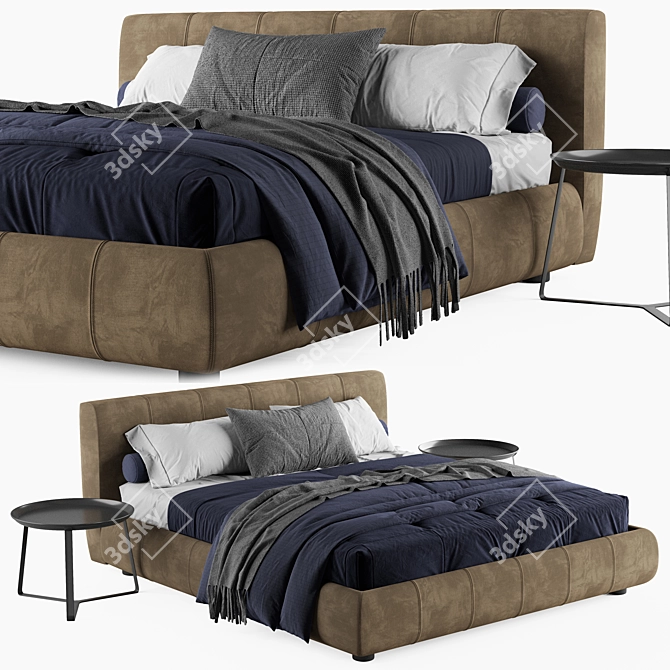 Bend Bed: Sleek and Comfortable 3D model image 7