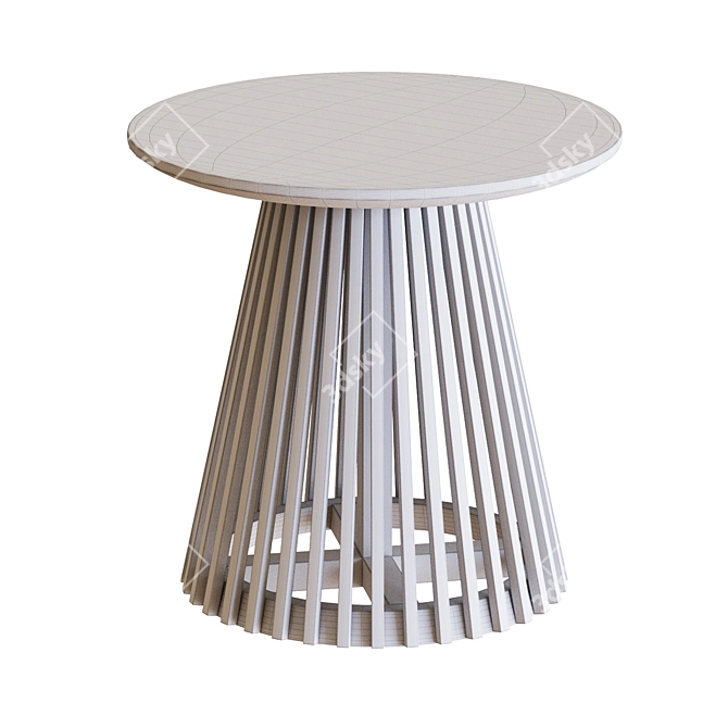 Modern Round Wood Jeanette Side Table 3D model image 4