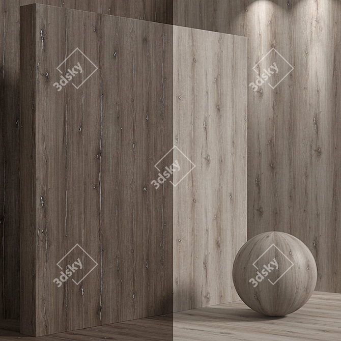 Seamless Oak Wood Set 3D model image 1