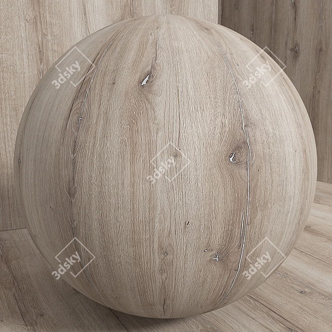 Seamless Oak Wood Set 3D model image 4