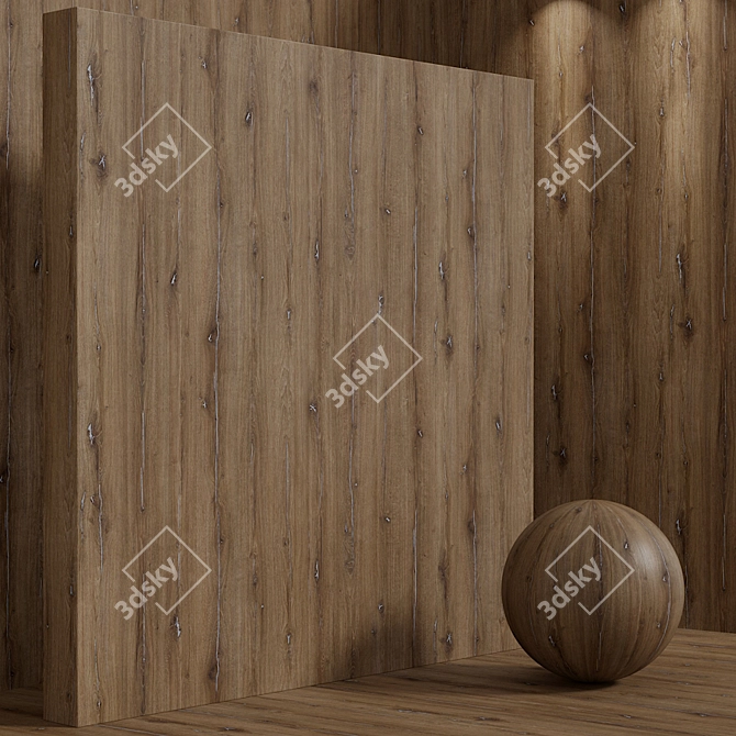 Seamless Oak Wood Set 3D model image 5