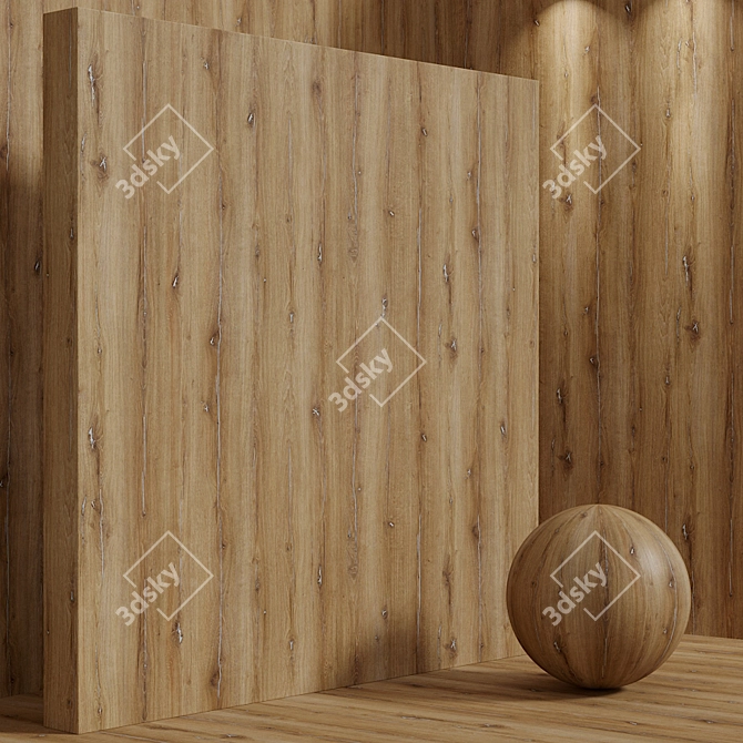 Seamless Oak Wood Set 3D model image 6