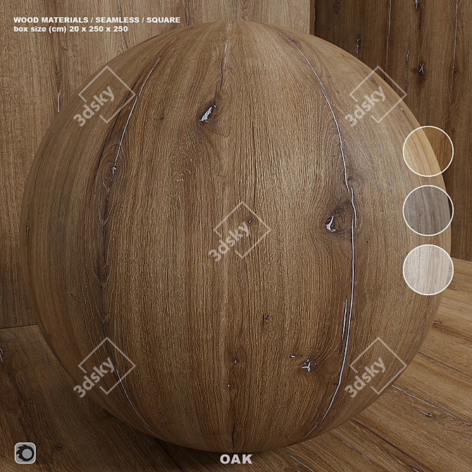 Seamless Oak Wood Set 3D model image 7