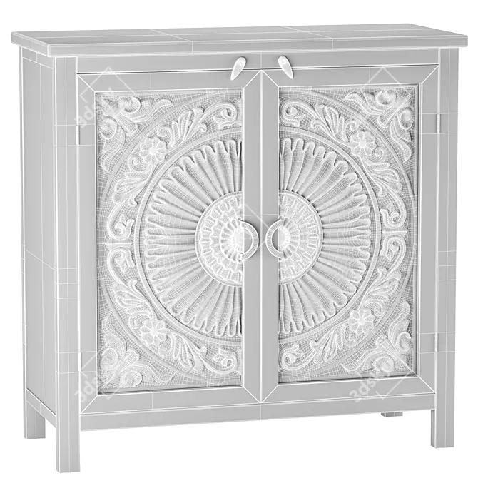 Elegant Doors Accent Cabinet 3D model image 5