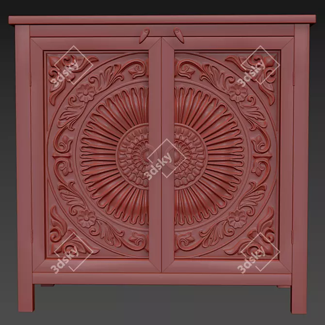 Elegant Doors Accent Cabinet 3D model image 6