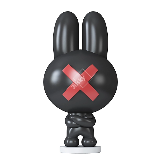 Elegant Bunny Figurine 3D model image 3