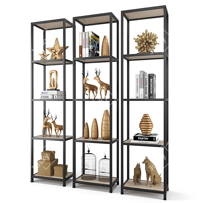 Robson Rack Set - Stylish and Functional Storage Solution 3D model image 2